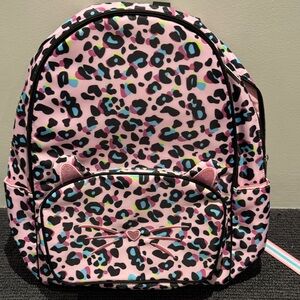 Pink Leopard Print Kids Backpack + Lunch Bag included
